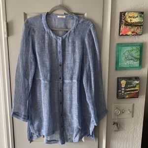 EILEEN FISHER - organic linen button down soft top